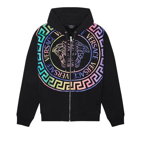 versace multicolor medusa hoodie